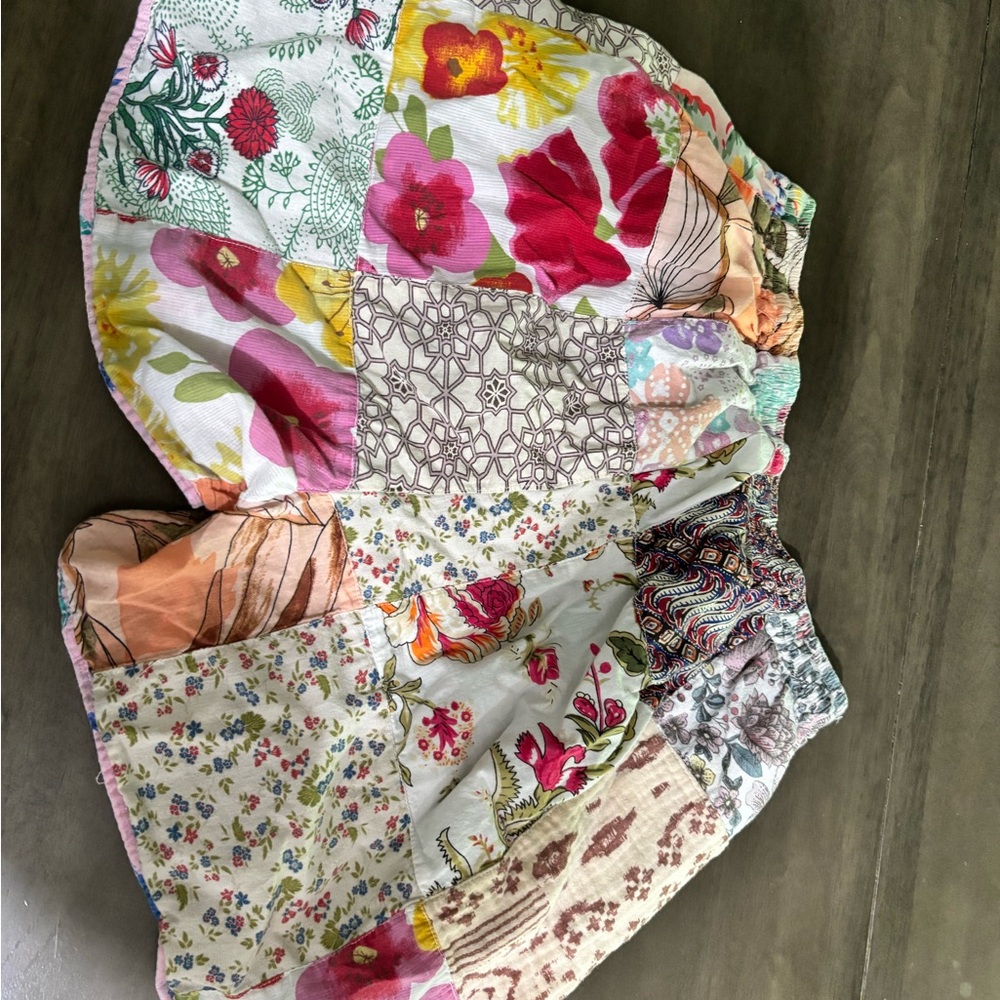 Patchwork Floral Tiered Skirt - Multicolor